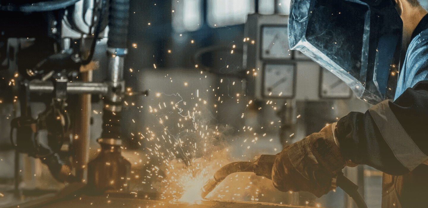 a man welding